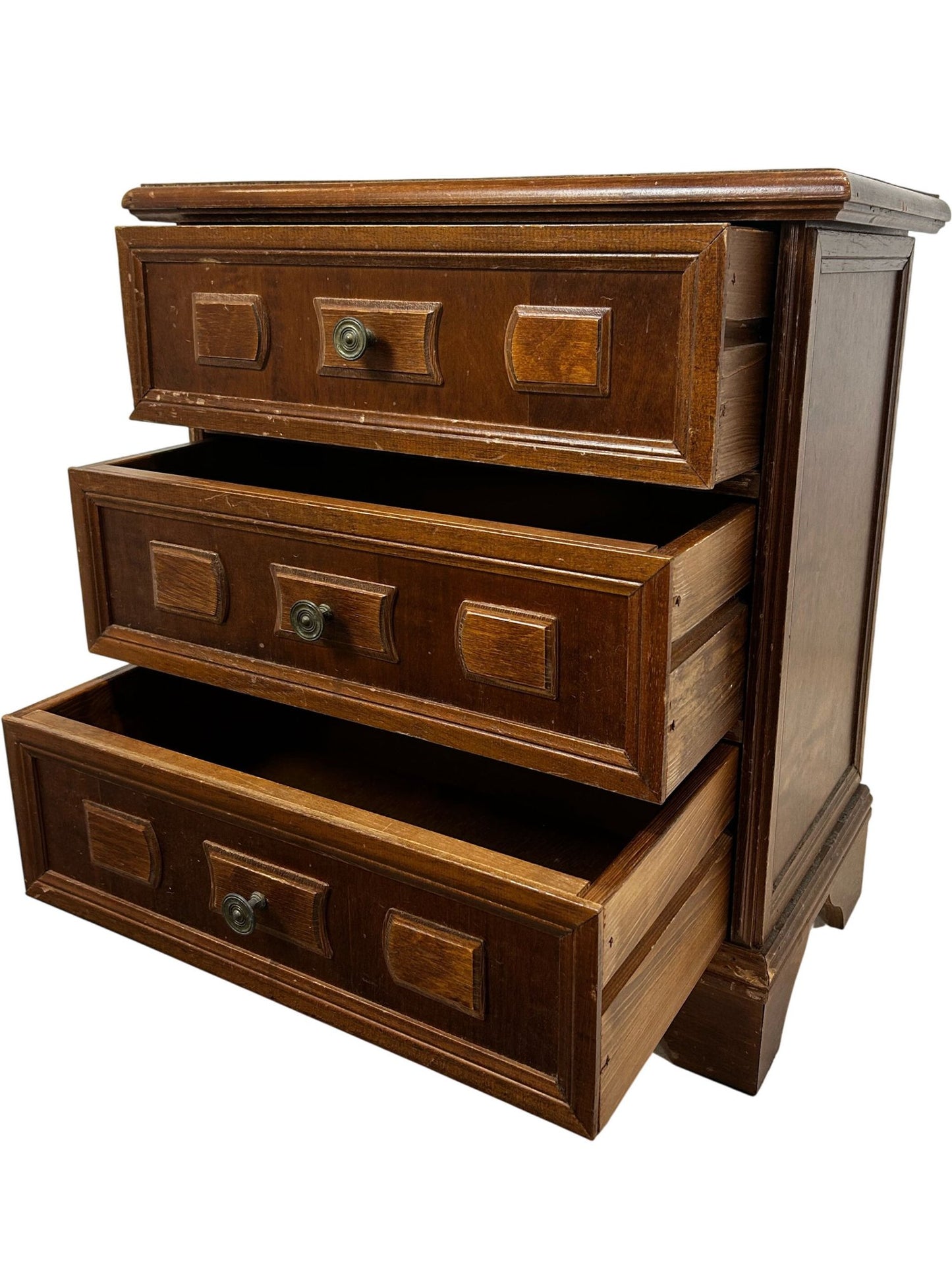 Wooden 3 Drawer Chest Brown Traditional Style (Pre-Loved)