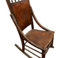 Carved Wooden Rocking Chair Floral Back Turned Legs Traditional (Pre-Loved)