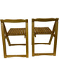 Set of 2 Wooden Folding Chairs Slatted Seat Brown Compact (Pre-Loved)