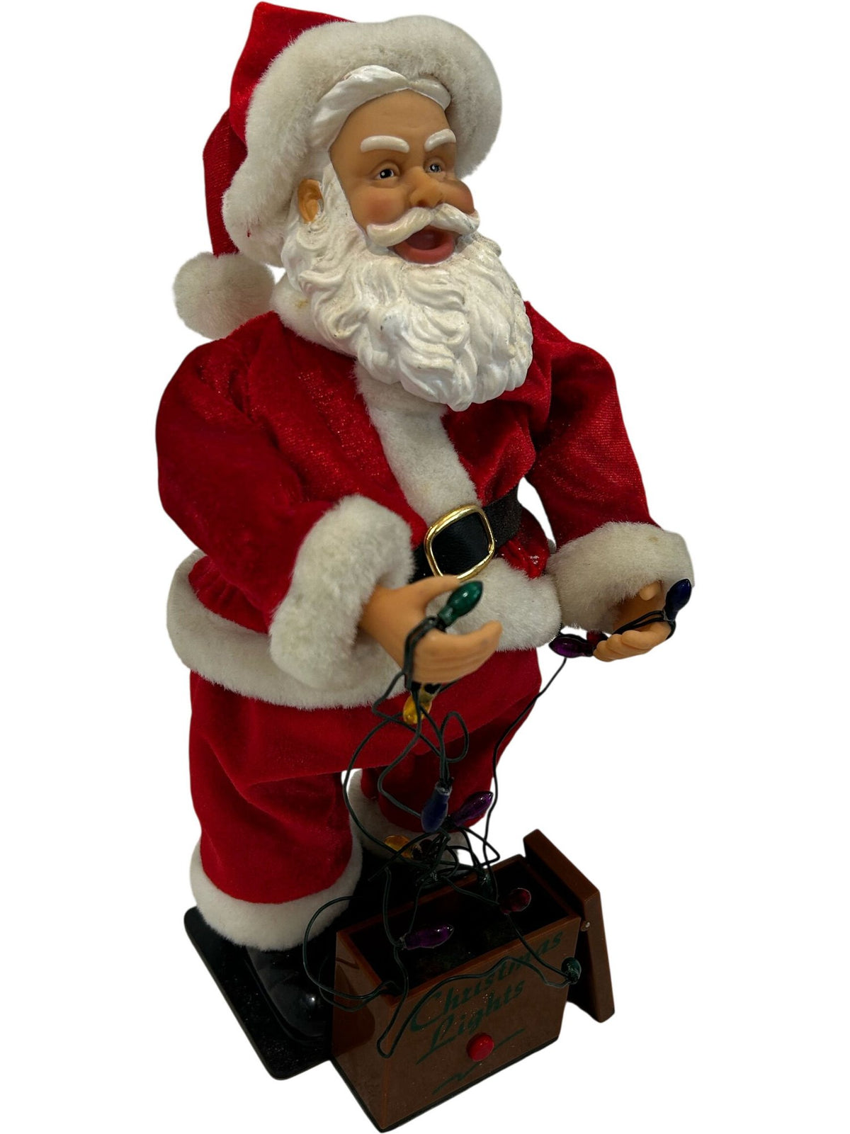 Animated Santa Claus with Light-Up Christmas String Lights 32cm (Pre-Loved)