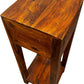 Tall Wooden Side Table 1 Drawer Lower Shelf Narrow Plant Stand (Pre-Loved)