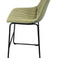 Pair Of Green Upholstered Bar Stools Black Metal Frame (Pre-Loved)