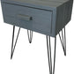 Grey One Drawer Bedside Table with Hairpin Legs (Pre-Loved)