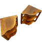 Pair of Wooden 3-Tier Corner Tables with Glass Tops (Pre-Loved)