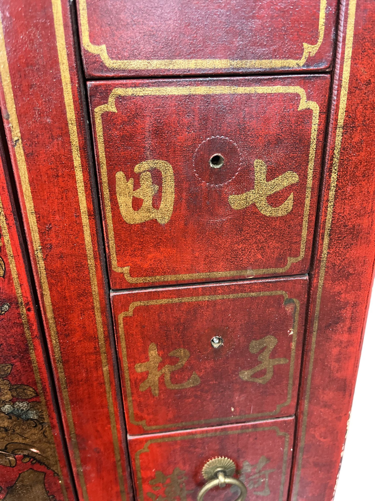 Chinese Dynasty Style Red Lacquered Handpainted Cabinet (Pre-Loved)