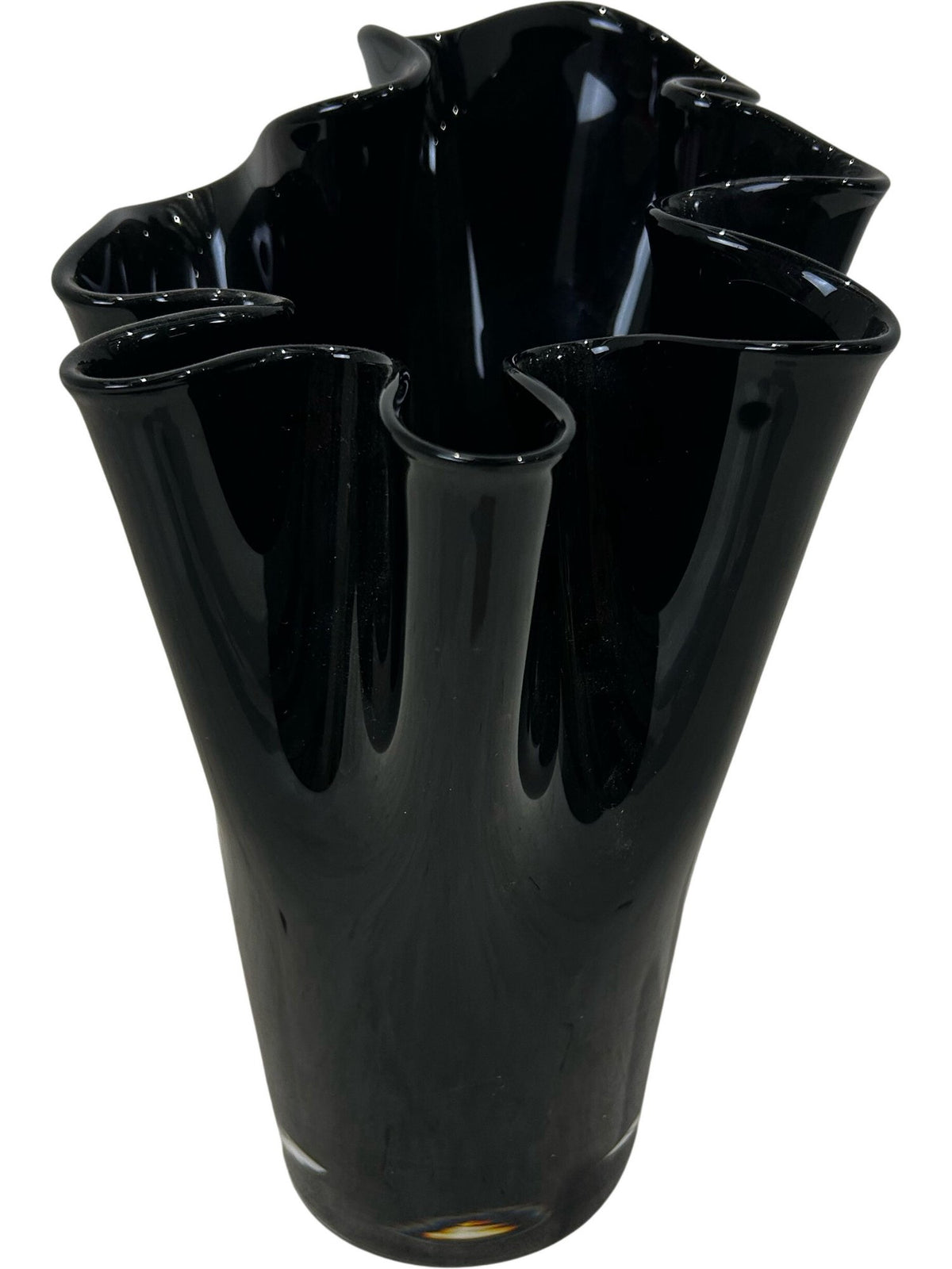 Black Glass Sculptural Vase (Pre-loved)