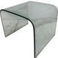 Modern Clear Bent Glass Coffee Table Curved Minimalist Design (Pre-Loved)