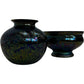Iridescent Art Glass Vase & Footed Bowl Set Decorative Glass (Pre-Loved)