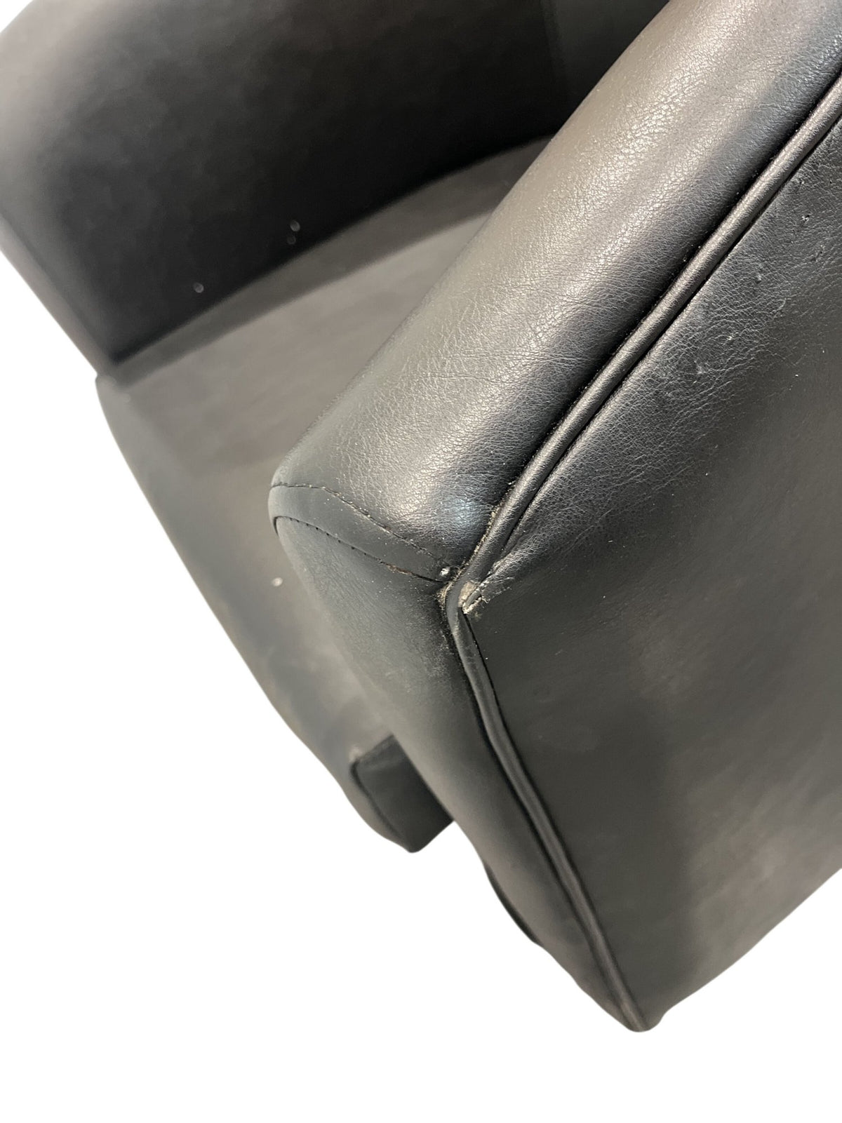 Black Faux Leather Accent Chair Armchair Upholstered (Pre-Loved)
