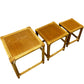 Rattan Nest of 3 Square Side Tables Natural Boho Wicker Style (Pre-Loved)