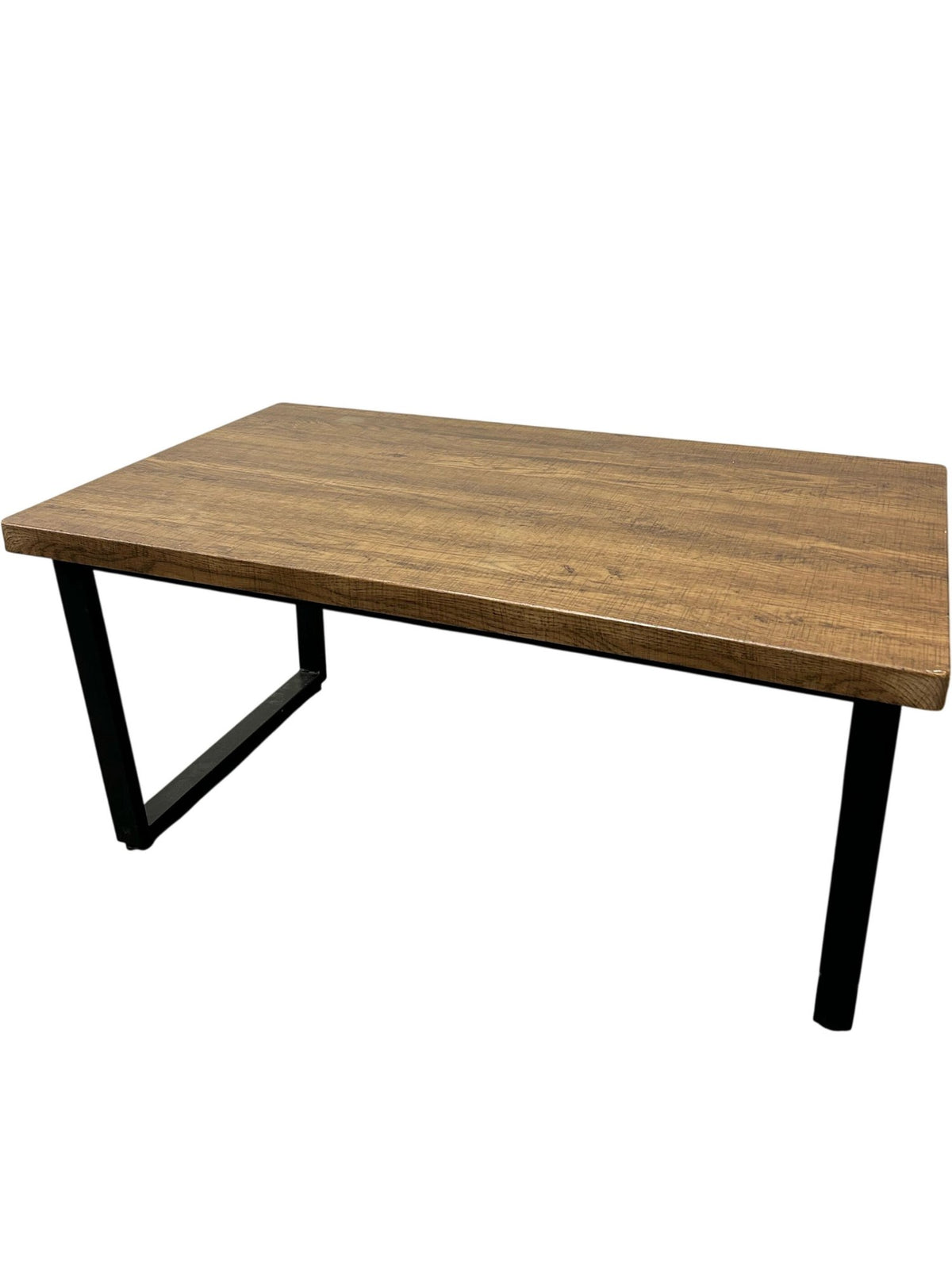 Rectangular Wooden Coffee Table with Black Metal Legs (Pre-Loved)