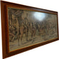 Large Vintage Style Framed Woven Tapestry European Street Scene 119cm(Pre-Loved)