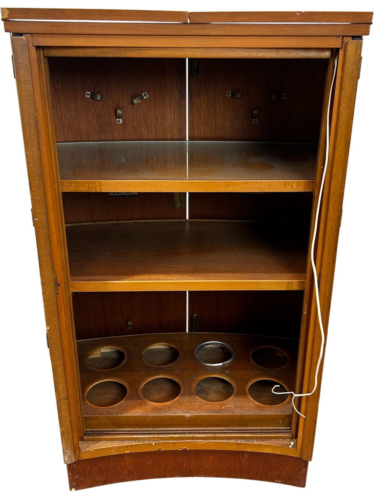 Vintage Style Fold Out Bar Cabinet Cocktail Drinks Storage Glass Inset(PreLoved)