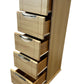 5 Drawer Mobile Storage Cabinet Oak Effect Tall Unit on Wheels (Pre-Loved)