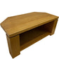 Oak Effect Corner TV Stand Media Unit Open Shelf Storage 95cm (Pre-Loved)
