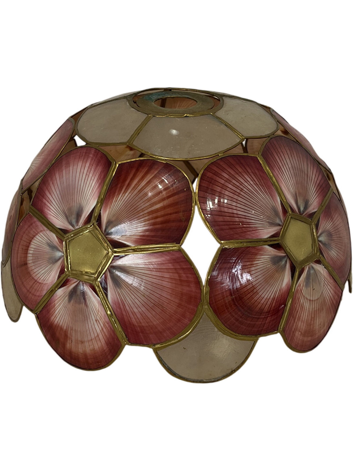 Vintage Seashell Floral Lampshade Stained Glass Style (Pre-Loved)