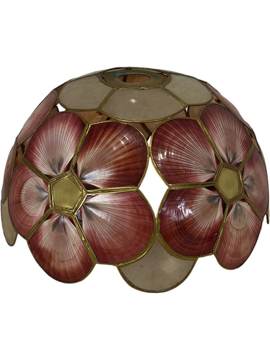 Vintage Seashell Floral Lampshade Stained Glass Style (Pre-Loved)