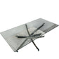 Glass Coffee Table Chrome Cross Legs Modern Living Room Table (Pre-Loved)
