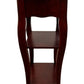 Tall Wooden Side Table Floral Drawer 2 Shelves Mahogany Finish (Pre-Loved)