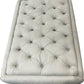 Large Tufted Ottoman Footstool Light Grey Fabric Casters Living Room (Pre-Loved)