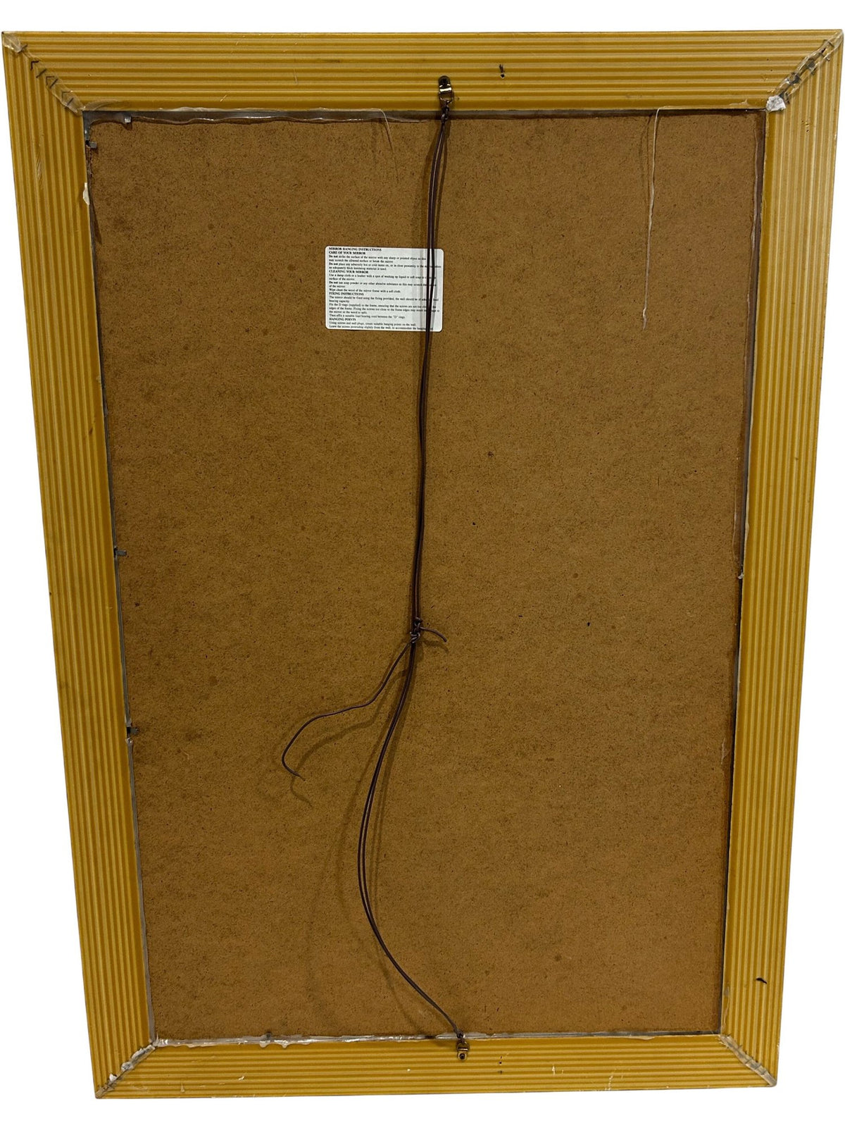 Large Vintage Style Brown Wood Effect Gold Trim Wall Mirror 99cm (Pre-Loved)