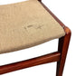 Vintage Mid Century Set of 2 Dining Chairs Wood Frame Beige Seat (Pre-Loved)