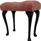 Vintage Pink Upholstered Footstool with Black Ornate Legs (Pre-Loved)