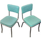 Set Of Four Retro Aqua Blue Dining Chairs (Pre-Loved)