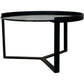 'Made.com' Modern Glass Top Coffee Table Black Metal Frame (Pre-Loved)
