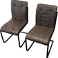 Set Of 2 Industrial Rustic Style Dining Chairs Grey Metal Frame (Pre-Loved)