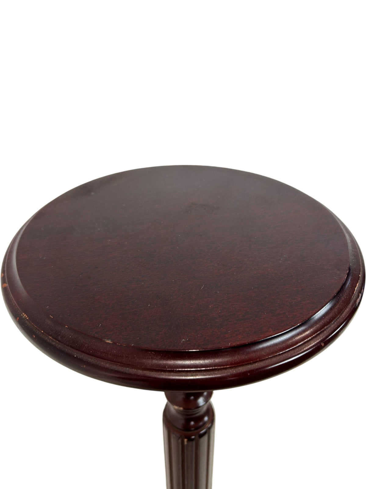Vintage Style Wooden Pedestal Plant Stand Round Tall Display Table (Pre-Loved)