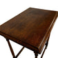 Traditional Dark Wood Side Table Turned Legs Stretcher Square (Pre-Loved)