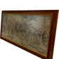 Large Vintage Style Framed Woven Tapestry European Street Scene 119cm(Pre-Loved)