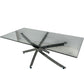 Glass Coffee Table Chrome Cross Legs Modern Living Room Table (Pre-Loved)