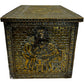 Embossed Metal Storage Box Hinged Lid Brass Tone (Pre-Loved)