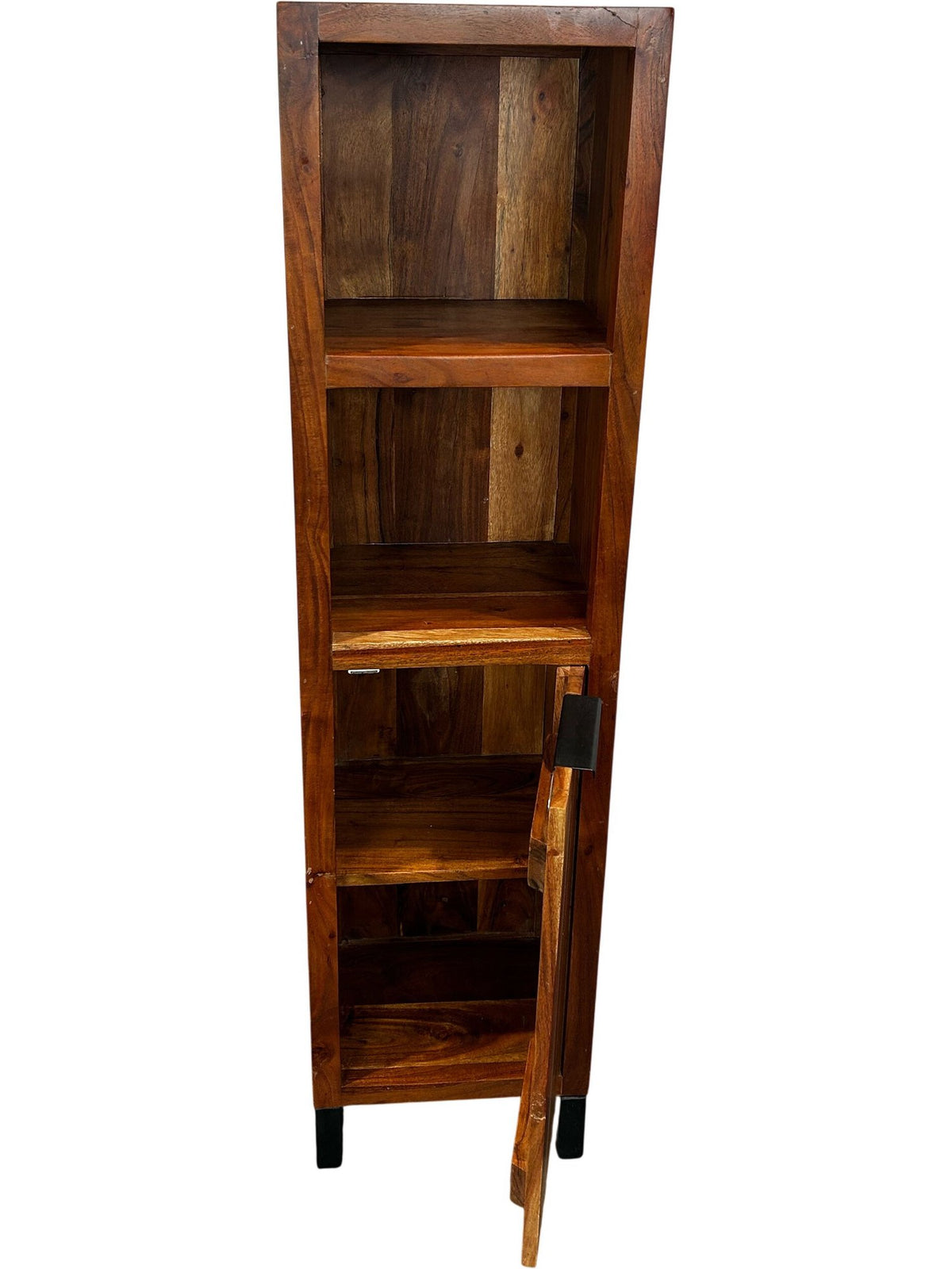 Tall Wooden Storage Cabinet with Shelves and Door Rustic Style (Pre-Loved)