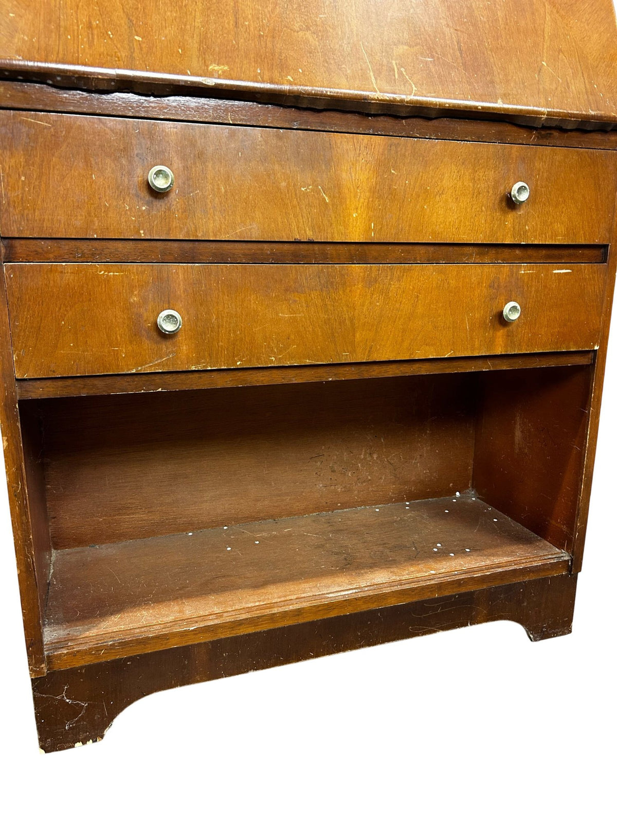 Wooden Drop-Front Writing Bureau with Drawers & Shelf (Pre-Loved)
