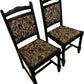 Pair of Wooden Dining Chairs with Floral Upholstery (Pre-Loved)
