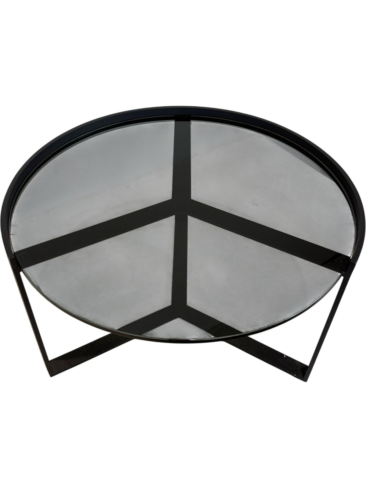 'Made.com' Modern Glass Top Coffee Table Black Metal Frame (Pre-Loved)