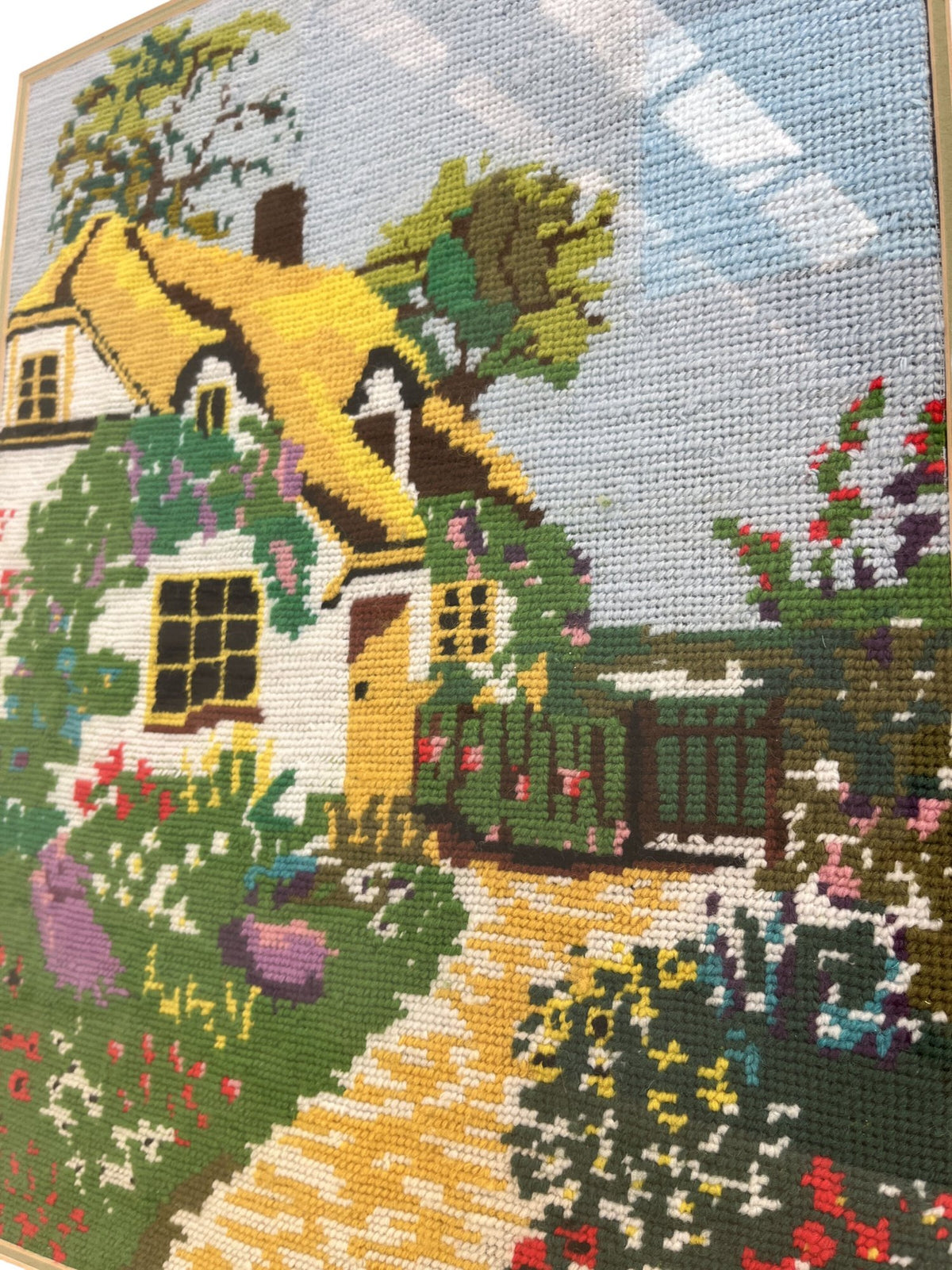 Cross-Stitch Embroidery Framed Wall Artwork (Pre-Loved)