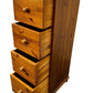 Solid Wood Pine Tallboy Chest of Drawers 4 Drawer Narrow Storage (Pre-Loved)