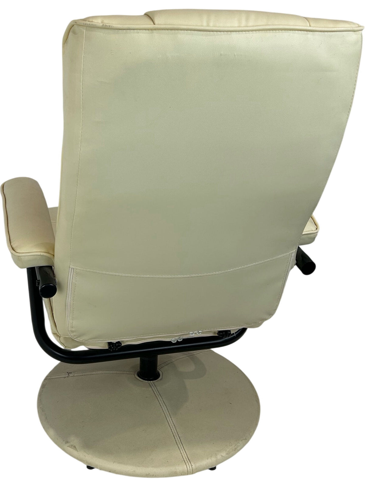 Cream Swivel Recliner Lounge Chair High Back Pedestal Base Armchair (Pre-Loved)