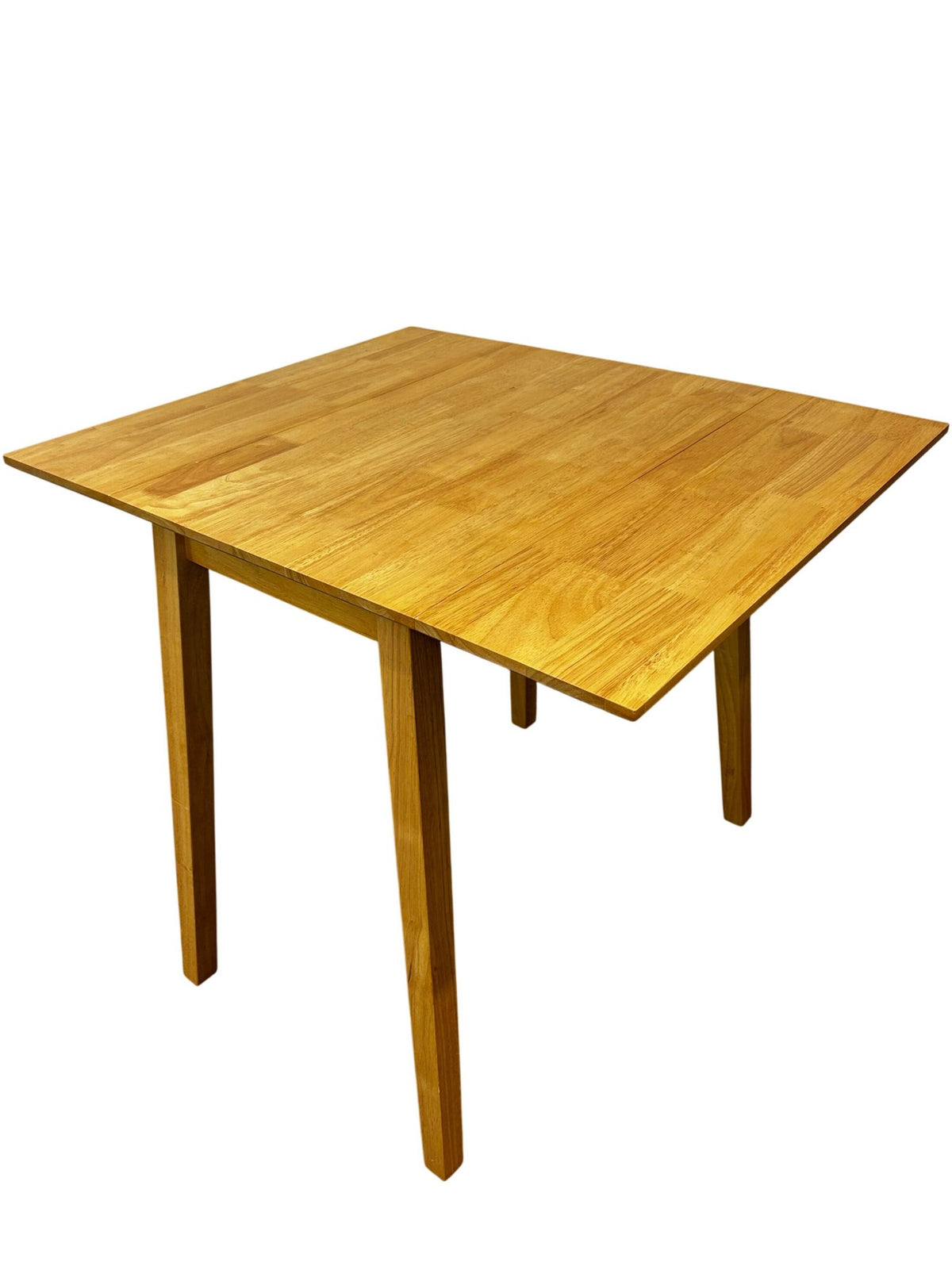 Wooden Drop Leaf Dining Table Foldable Extendable Brown 90cm (Pre-Loved)