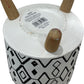 Tripod Footed Planter Ceramic Black White Geometric Design Decor (Pre-Loved)
