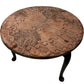 Vintage Round Etched Copper Coffee Table 3 Leg Metal Boho Rustic (Pre-Loved)