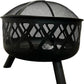 Round Steel Fire Pit with Spark Screen Outdoor Garden Brazier (Pre-Loved)