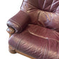 Vintage Purple Leather Sofa Solid Wood Base (Pre-Loved)