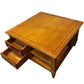 Wooden Square Coffee Table with Drawers & Open Storage (Pre-Loved)