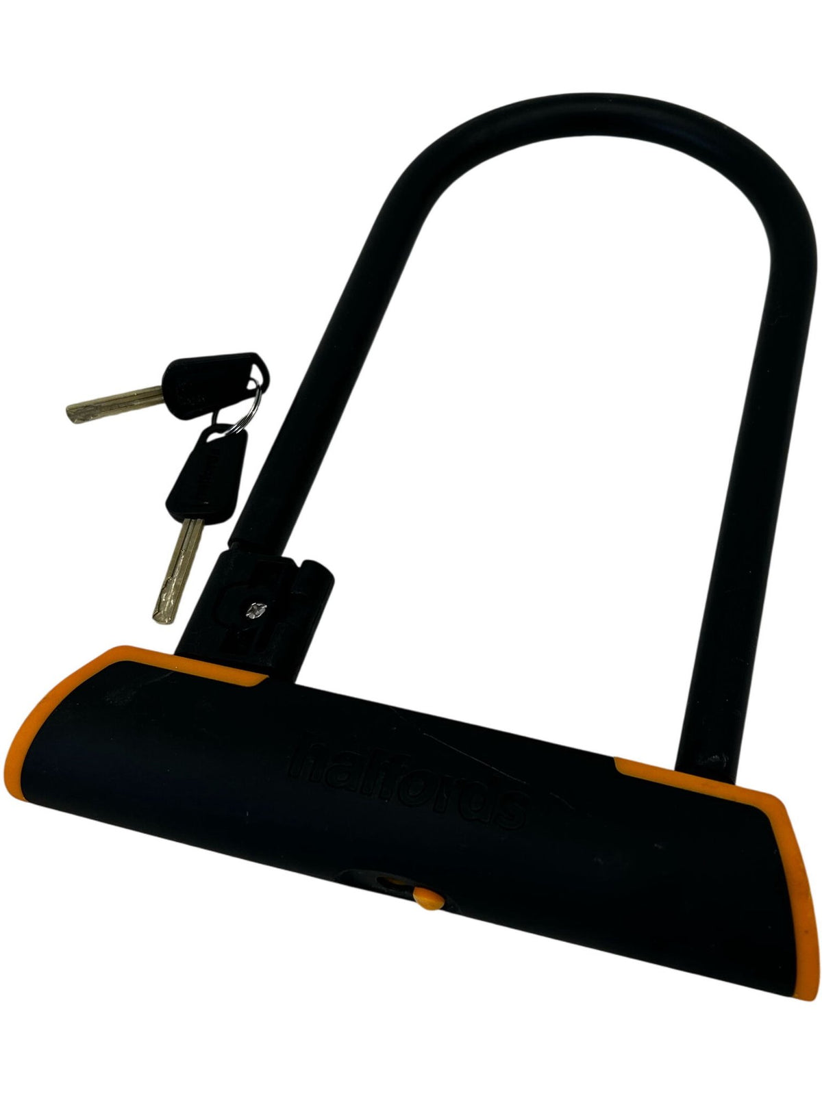 Halfords U-Lock Bike Lock Black Orange with 2 Keys Heavy Duty (Pre-Loved)