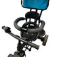 Kinderkraft Toddler Tricycle Push Handle Canopy Footrest Blue Kids (Pre-Loved)